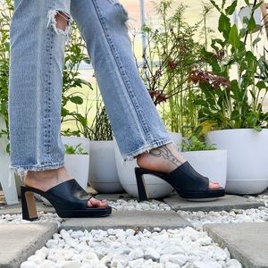 Zara Leather Heeled Sandals